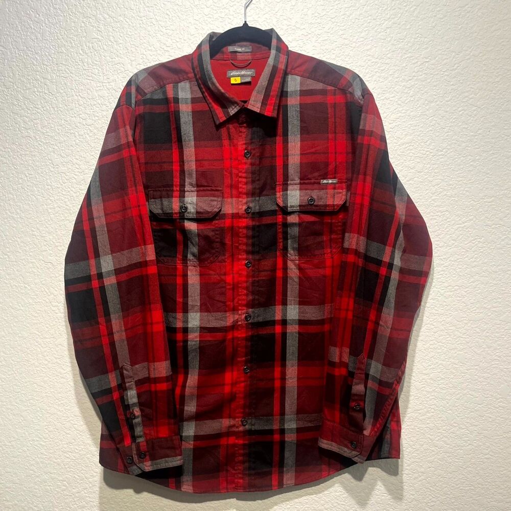 Eddie Bauer Ultimate Expedition Flex Flannel Shirt Mens Large‎ Multicolor Plaid